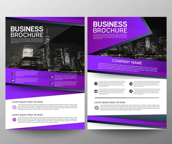 İş broşür afiş tasarım şablonu. Faaliyet raporu. Broşür kapak sunu soyut geometrik arka plan, modern yayını poster Dergisi, A4 boyutunda düzen. Ayarlayın. Mor. Vektör eps10.