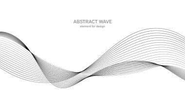 Tasarım için soyut dalga elemanı. Dijital frekans dengeleyici. Tarzlanmış çizgi sanat arka planı. Vektör çizimi. Karıştırma aracı kullanılarak oluşturulan çizgilerle dalga. Dalgalı kıvrımlı çizgi, düz çizgi.