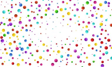 Şenlikli renkli yuvarlak konfeti arka plan. Tatil dekorasyonu için Vektör illüstrasyon, kartpostal, afiş, web siteleri, karnavallar, çocuk partileri, doğum günü ve elebration.