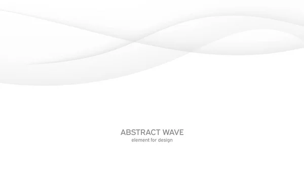 Fundo branco abstrato com linhas cinza lisas, ondas. Moderna e de moda. Geométrica gradual. Ilustração vetorial. — Vetor de Stock