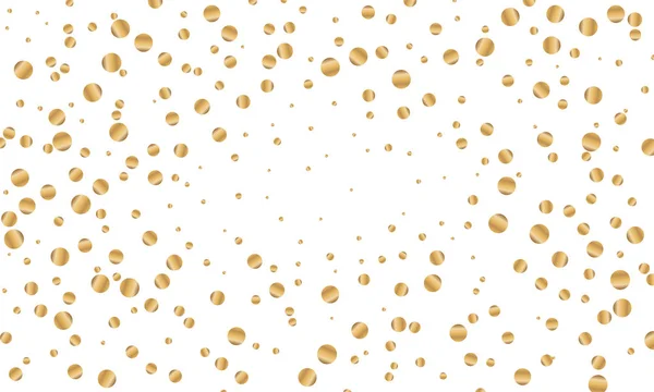 Святковий золотий круглий конфетті на білому тлі. Векторна ілюстрація для прикраси свят, листівок, плакатів, веб-сайтів, карнавалів, дитячих свят, дня народження та святкування . — стоковий вектор