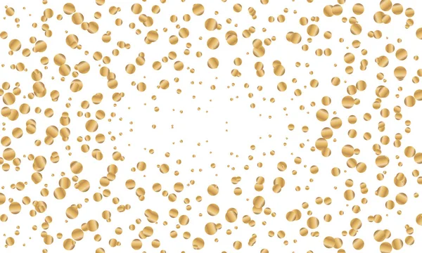 Святковий золотий круглий конфетті на білому тлі. Векторна ілюстрація для прикраси свят, листівок, плакатів, веб-сайтів, карнавалів, дитячих свят, дня народження та святкування . — стоковий вектор