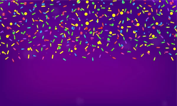 Celebração. Vector confetti sobre fundo colorido. Vetor — Vetor de Stock
