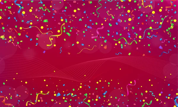 Viering. Vector confetti op kleurrijke achtergrond. Vector — Stockvector