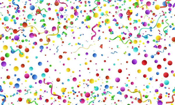 Feestelijke kleurrijke ronde confetti achtergrond. Vector illustratie voor decoratie van feestdagen, ansichtkaarten, posters, websites, carnavals, Kinderfeestjes, verjaardag en viering. — Stockvector