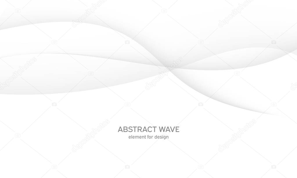 Abstract white background with smooth gray lines, waves. Modern and fashion. Gradient geometric. Vector illustration.