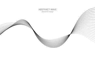 Tasarım için soyut dalga elemanı. Dijital frekans dengeleyici. Tarzlanmış çizgi sanat arka planı. Vektör çizimi. Karıştırma aracı kullanılarak oluşturulan çizgilerle dalga. Dalgalı kıvrımlı çizgi, düz çizgi.