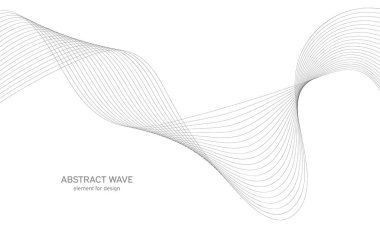 Tasarım için soyut dalga elemanı. Dijital frekans dengeleyici. Tarzlanmış çizgi sanat arka planı. Vektör çizimi. Karıştırma aracı kullanılarak oluşturulan çizgilerle dalga. Dalgalı kıvrımlı çizgi, düz çizgi.