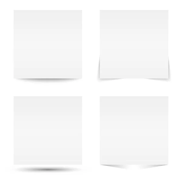 Set Transparent Realistic Shadow Effects Blank Paper Cards Different Transparent — Stock Vector