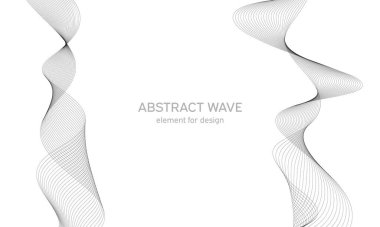 Tasarım için soyut dalga elemanı. Dijital frekans dengeleyici. Tarzlanmış çizgi sanat arka planı. Vektör çizimi. Karıştırma aracı kullanılarak oluşturulan çizgilerle dalga. Dalgalı kıvrımlı çizgi, düz çizgi.