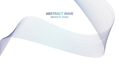 Tasarım için soyut dalga elemanı. Dijital frekans dengeleyici. Tarzlanmış çizgi sanat arka planı. Vektör çizimi. Karıştırma aracı kullanılarak oluşturulan çizgilerle dalga.