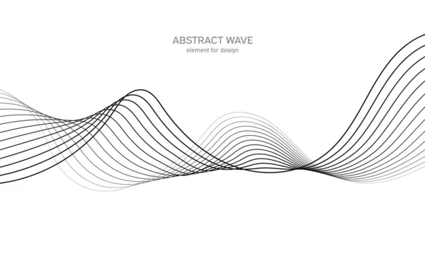 Abstrakt Vågelement För Design Digital Frekvensbandsutjämnare Stiliserad Linje Konst Bakgrund — Stock vektor
