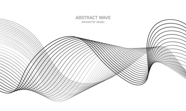 Abstrakt Vågelement För Design Digital Frekvensbandsutjämnare Stiliserad Linje Konst Bakgrund — Stock vektor
