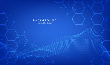 Tıbbi arka planda soyut bilimsel moleküller. Tıp, bilim, teknoloji, kimya. Dalgalar DNA molekülleriyle birlikte akar. Vektör illüstrasyonu.