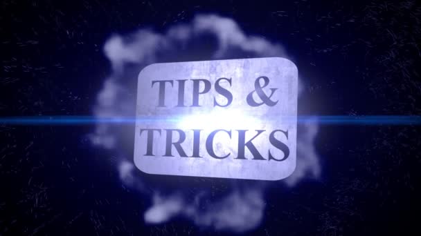 Tips Och Tricks Animation Text Avslöja — Stockvideo