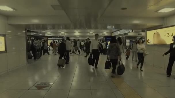Circa 2016年5月 通勤客が東京の主要鉄道駅を駆け抜ける — ストック動画