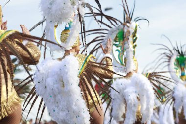 Santa Cruz De Tenerife, Kanarya Adaları, karnaval grupları ve kostümlü karakterler, geçit töreni şehrin sokaklarında