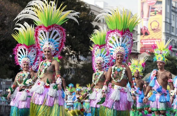 Santa Cruz Tenerife Islas Canarias Circa Febrero 2018 Grupos Carnaval —  Fotos de Stock