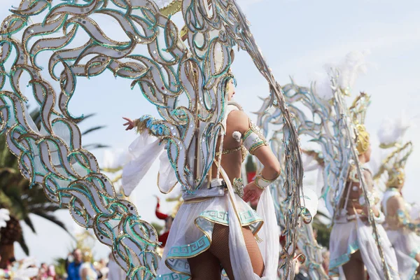 Santa Cruz Tenerife Canary Islands February 2018 Carnival Groups Costumed — стоковое фото