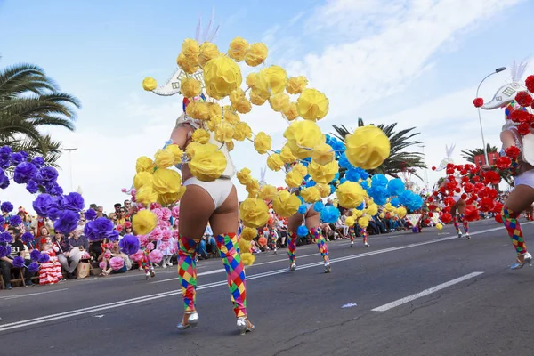 Santa Cruz Teneriffa Kanarische Inseln Februar 2018 Karnevalsgruppen Und Kostümierte — Stockfoto