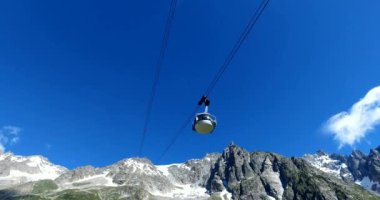 COURMAYEUR, IT - 17 AĞUSTOS 2016: Blanc Dağı 'nda botanik bahçesi SAUSSUREA. Dünya çapında dağlık alanlardan zengin çeşitlilikte inanılmaz, nadir ve güzel alp bitkileri sunar..