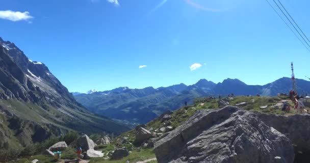 Courmayeur Αυγουστοσ 2016 Βοτανικός Κήπος Saussurea Στο Όρος Blanc Προσφέρει — Αρχείο Βίντεο