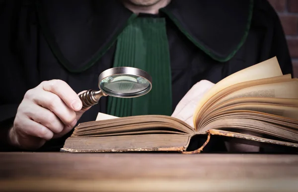 Criminal Tax Investigation Concept Hand Detective Magnifying Glass — Stock Photo, Image