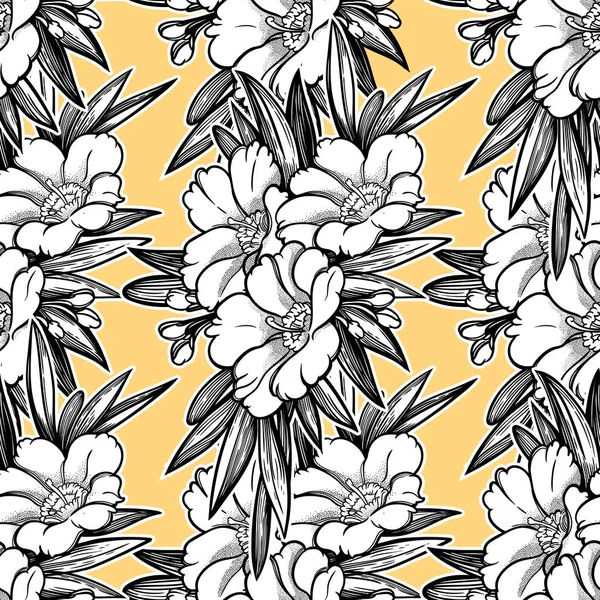 Seamless pattern with garden flower background.