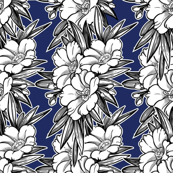Seamless pattern with garden flower background.