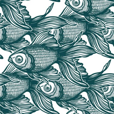 Japon balığı ile Seamless Modeli.