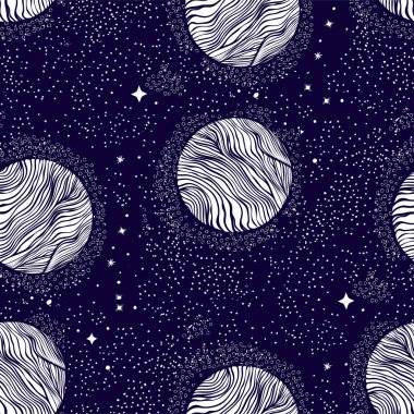 Gezegenler ve parlak yıldız ile Seamless modeli.