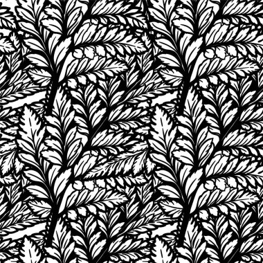 Tropikal hurma veya fern Dikişsiz desen bırakır