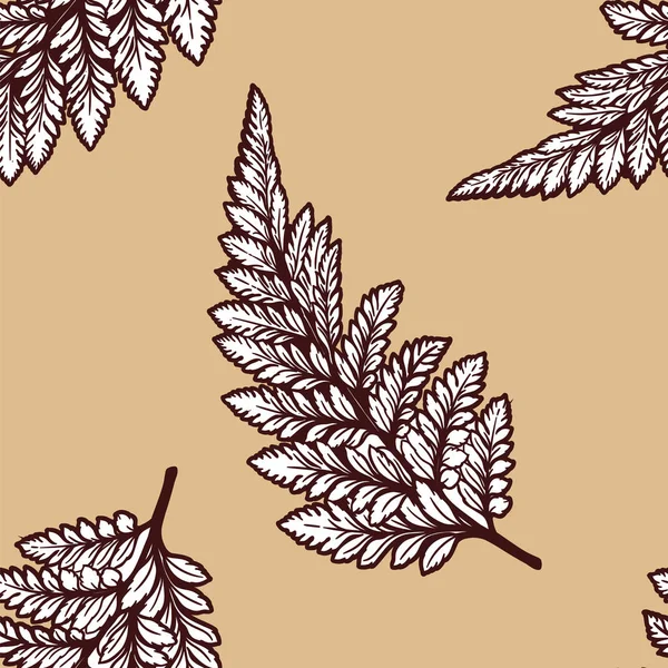 Palmier tropical ou feuilles de fougère motif sans couture — Image vectorielle