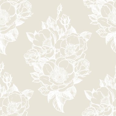 Şakayık çiçekleri ile vektör seamless modeli.