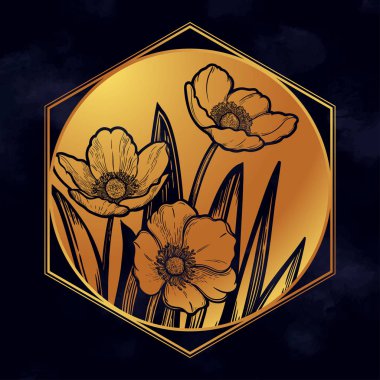 Elle çizilmiş çizim ve eskiz Lale çiçek. Siyah ve beyaz satır sanat çizim ile. Ziyaret kartvizit, tipografi vektör, için fikir yazdırmak için t-shirt.