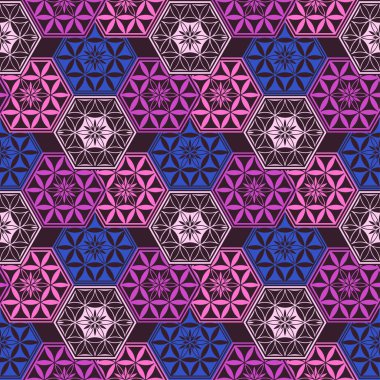 Soyut geometrik altıgen seamless modeli. Vektör çizim. Modern vektör duvar kağıdı, dekoratif vektör sanat.