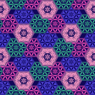 Soyut geometrik altıgen seamless modeli. Vektör çizim. Modern vektör duvar kağıdı, dekoratif vektör sanat.