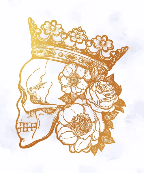 Belle crâne romantique — Image vectorielle