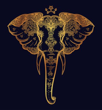 Güzel süsler ile dekoratif fil.