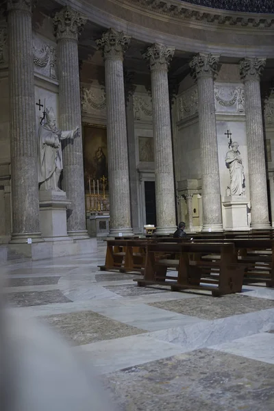 Nápoles Italia Marzo 2019 Vista Del Interior Basílica San Francesco — Foto de Stock