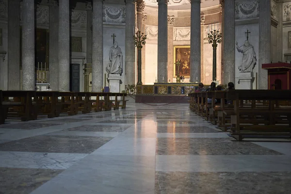 Naples Italie Mars 2019 Vue Intérieur Basilique San Francesco Paola — Photo