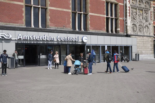 Amsterdam Holandia Maja 2018 Widok Centraal Station Amsterdamie — Zdjęcie stockowe