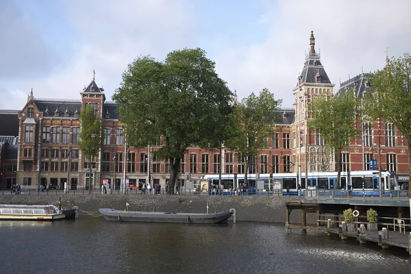 Amsterdam Holandia Maja 2018 Widok Dworzec Kolejowy Amsterdam Centraal — Zdjęcie stockowe