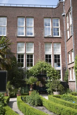 Amsterdam, Hollanda - 17 Mayıs 2018: Amsterdam Botanik Bahçesi Manzarası