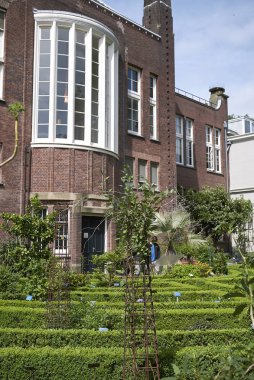 Amsterdam, Hollanda - 17 Mayıs 2018: Amsterdam Botanik Bahçesi Manzarası