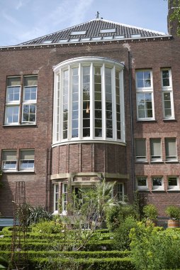 Amsterdam, Hollanda - 17 Mayıs 2018: Amsterdam Botanik Bahçesi Manzarası