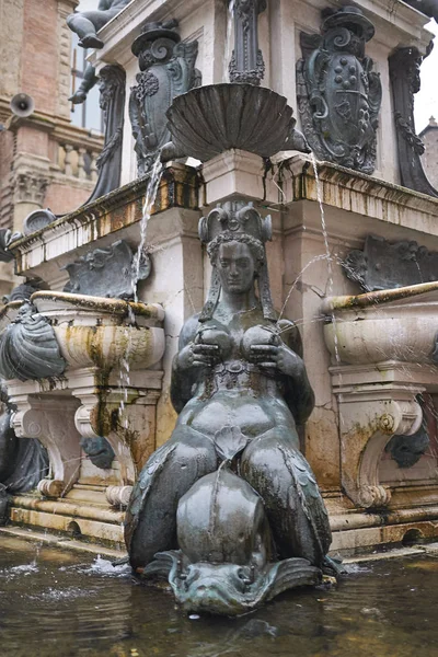 Bologna Dicembre 2018 Veduta Della Fontana Nettuno — Foto Stock