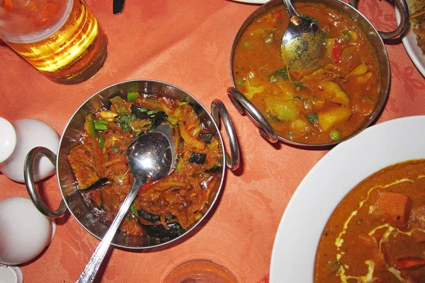 Indické Kari Podávané Večeři — Stock fotografie