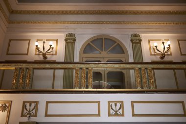 Cosenza, Italya-12 Haziran 2018: Teatro Rendano iç mekan görünümü