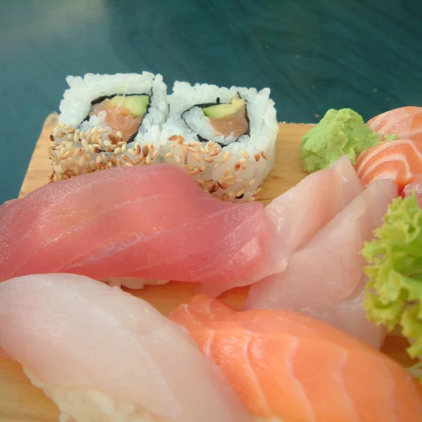 Sushi Sashimi Közelről — Stock Fotó